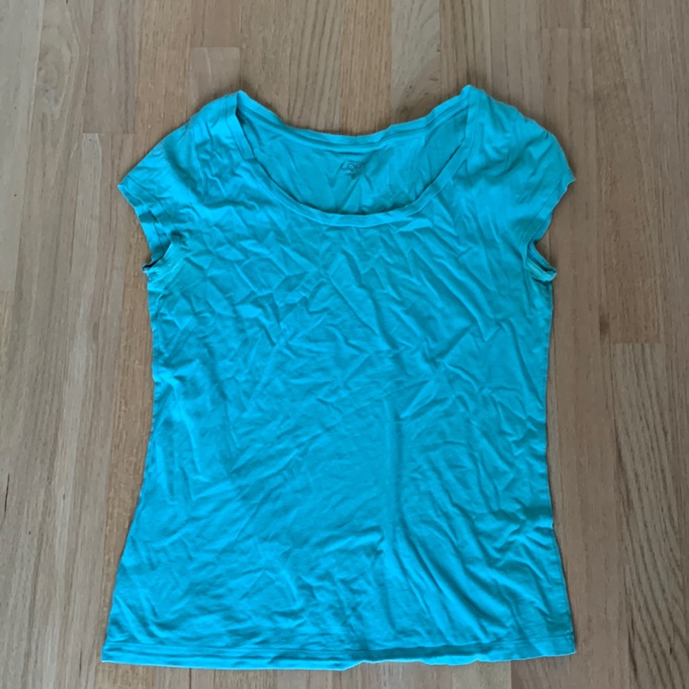 LOFT aqua blue tshirt